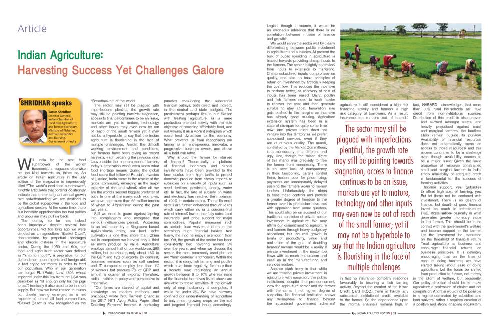 Indian Agriculture: Harvesting Success Yet Challenges Galore